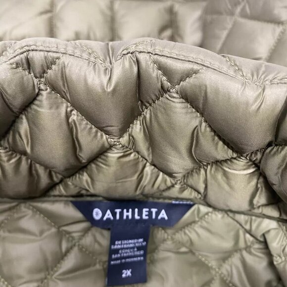 NEW ATHLETA Women's Whisper Quilted Nylon Jacket Size 2X Olive Green - Picture 10 of 10